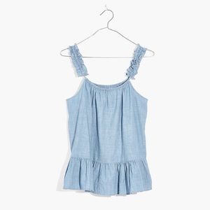 Madewell Denim Ruffle-Strap Top